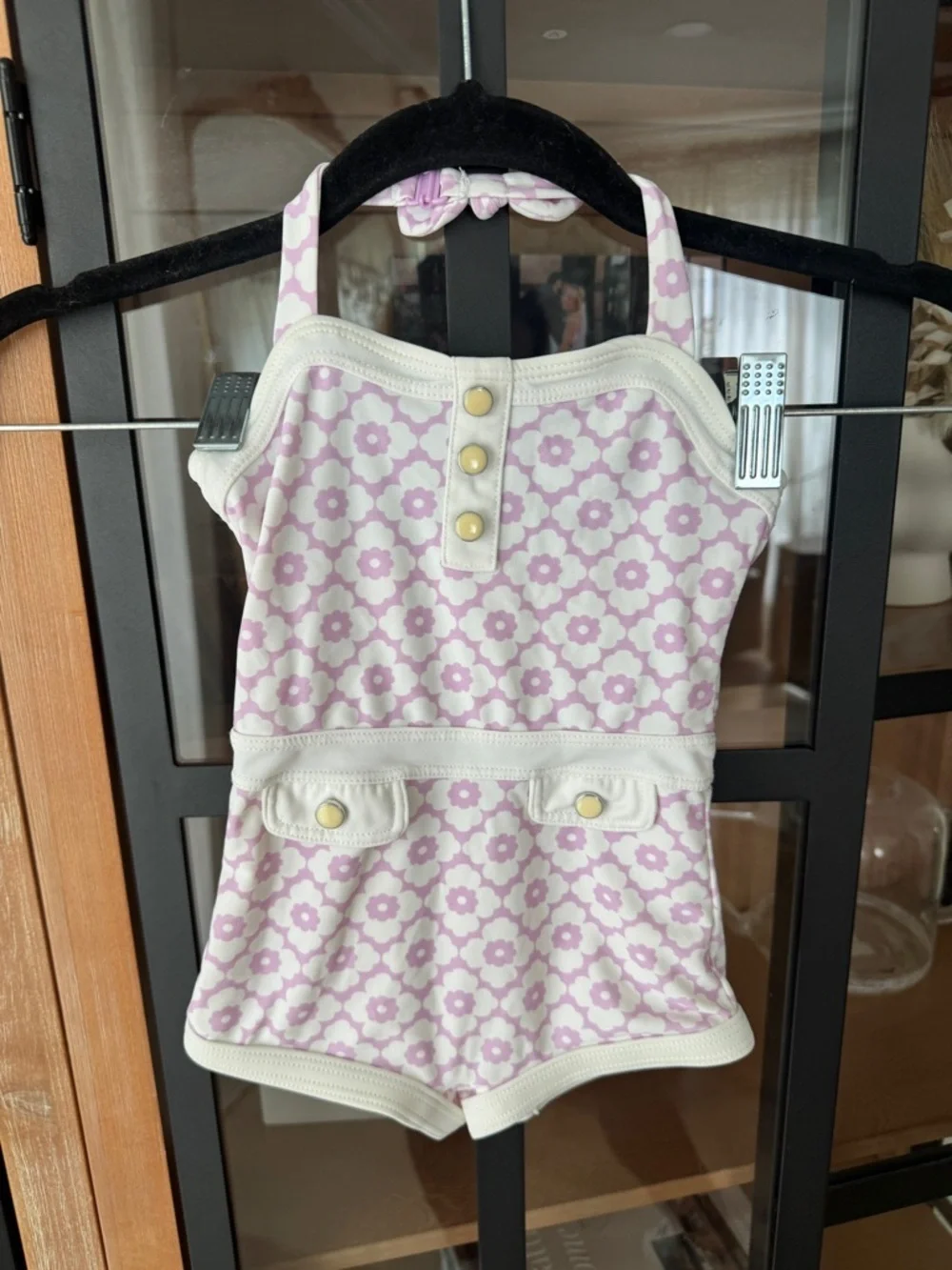 Janie & Jack vintage style swimsuit one piece floral halter toddler girl retro
